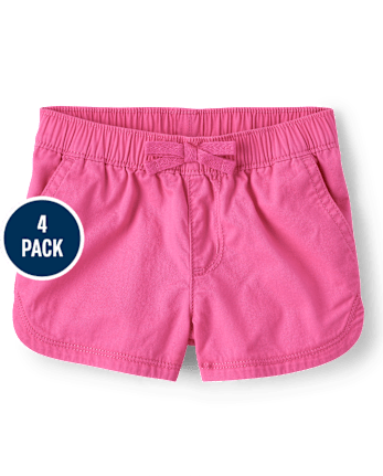 Baby And Toddler Girls Pull On Shorts 4-Pack
