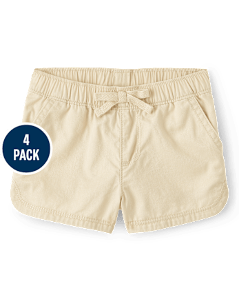 Baby And Toddler Girls Pull On Shorts 4-Pack