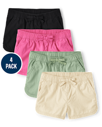 Baby And Toddler Girls Pull On Shorts 4-Pack