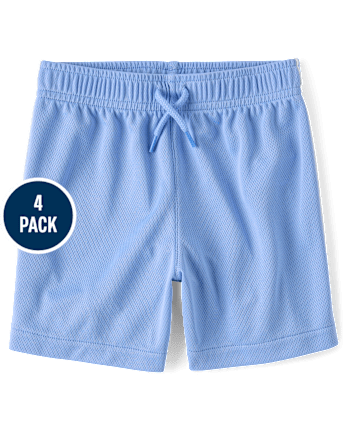 Baby And Toddler Boys Quick Dry Side Stripe Mesh Active Shorts 4-Pack