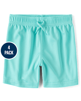 Baby And Toddler Boys Quick Dry Side Stripe Mesh Active Shorts 4-Pack