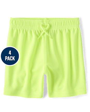 Baby And Toddler Boys Quick Dry Side Stripe Mesh Active Shorts 4-Pack