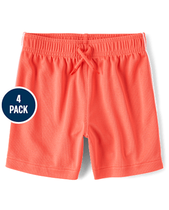 Baby And Toddler Boys Quick Dry Side Stripe Mesh Active Shorts 4-Pack