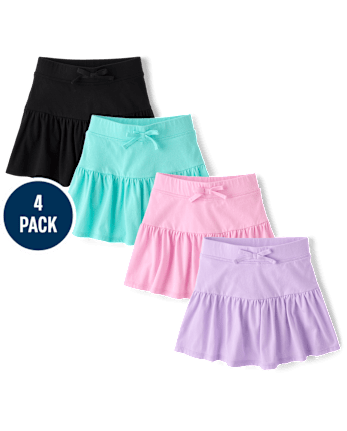 Girls Tiered Skort 4-Pack