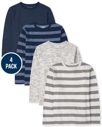 Boys Striped Marled Top 4-Pack