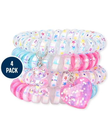 Girls Star Coil Bracelet 4-Pack