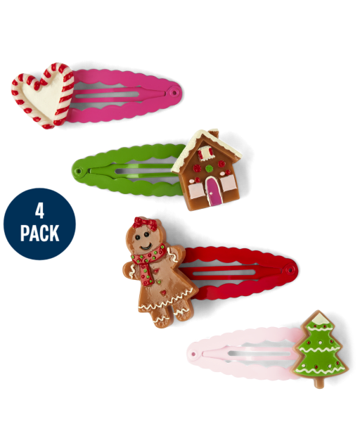 Girls Gingerbread Hair Clips - Gingerbread House - view 1