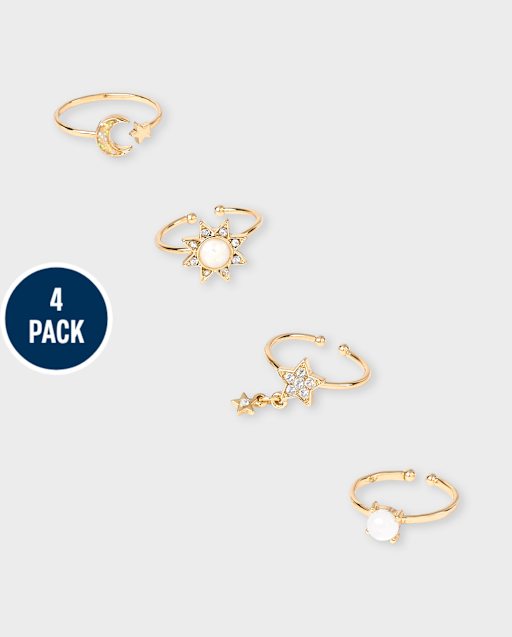 Tween Girls Celestial Ring 4-Pack