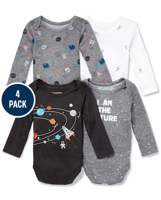 Lot de 4 bodys espace extra-atmosphérique pour bébé garçon
