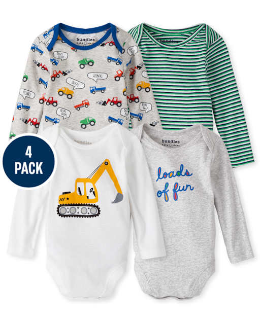 Baby Boys Transportation Bodysuit 4-Pack