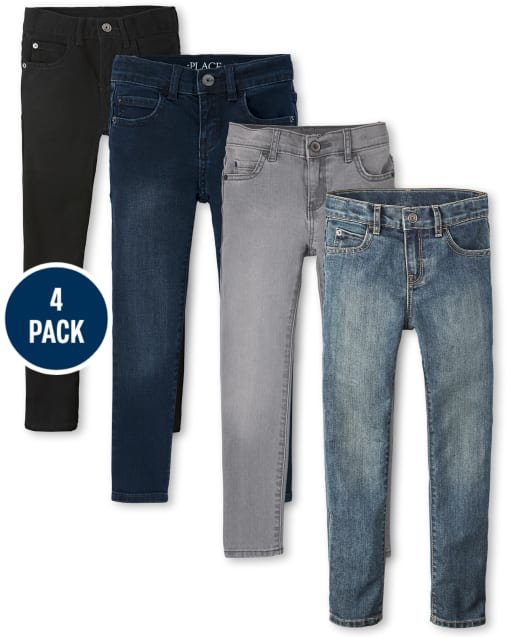 Boys Basic Stretch Skinny Jeans 4-Pack
