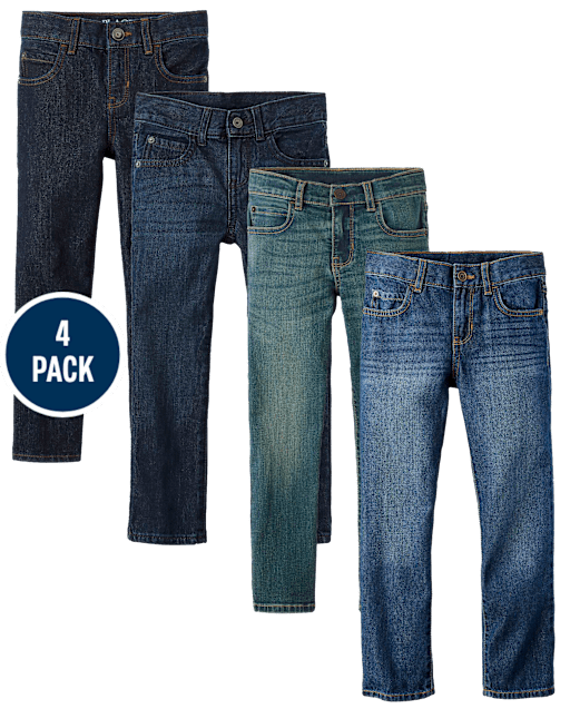 Pack de 4 vaqueros rectos básicos para niño