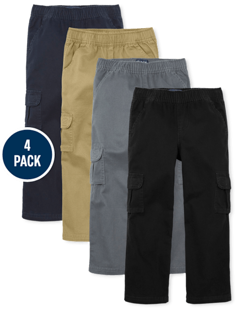 Ensemble de 4 pantalons cargo à enfiler pour garçons