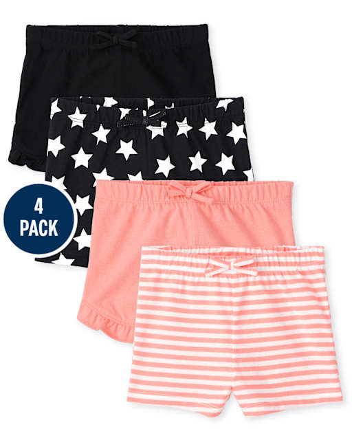 Toddler Girls Star Shorts 4-Pack