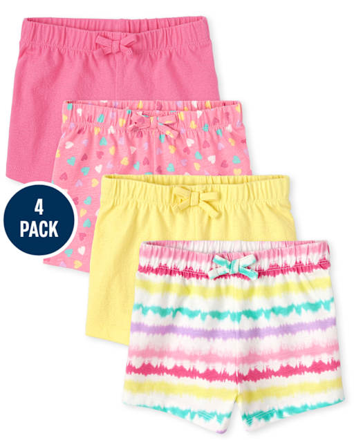Lot de 4 shorts arc-en-ciel pour petites filles