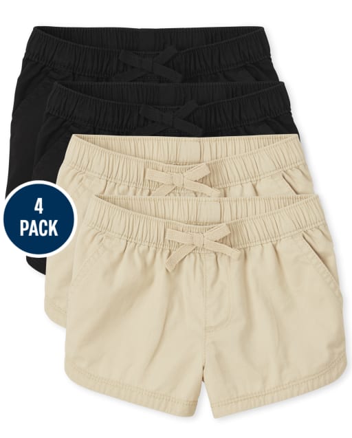Toddler Girls Pull On Shorts 4-Pack