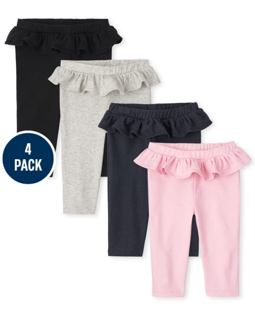 Baby Girls Ruffle Pants 4-Pack