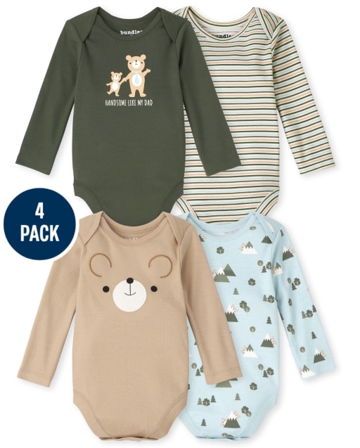 Baby Boys Bear Bodysuit 4-Pack