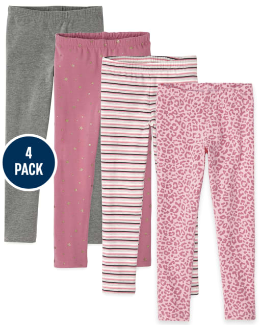 Girls Print Leggings 4-Pack