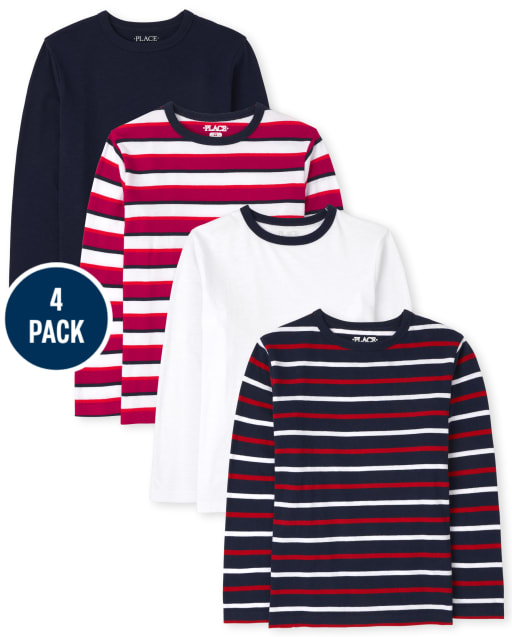 Pack de 4 tops a rayas para niños