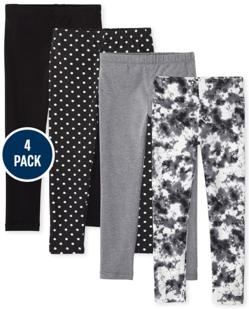 Girls Print Leggings 4-Pack