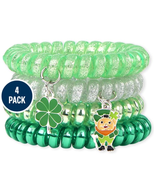 Girls St. Patrick's Day Coil Bracelet 4-Pack