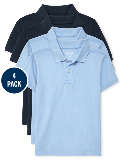 Boys Uniform Pique Polo 4-Pack