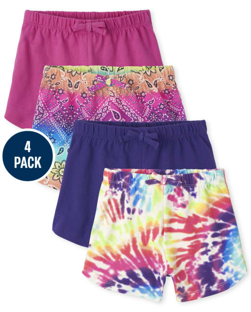 Toddler Girls Dolphin Shorts 4-Pack