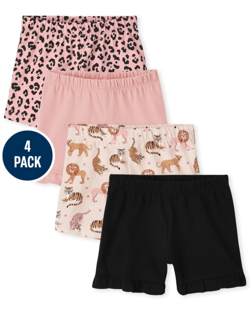 Toddler Girls Ruffle Shorts 4-Pack