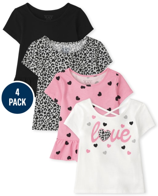Toddler Girls Heart Top 4-Pack