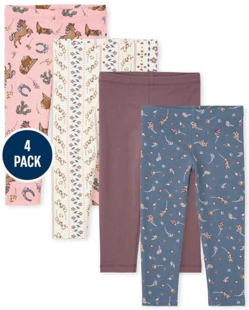 Toddler Girls Cowgirl Leggings 4-Pack