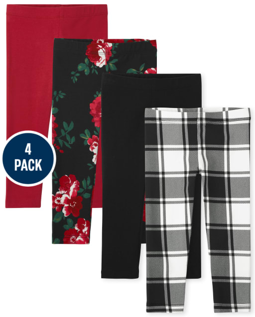 Toddler Girls Plaid Leggings 4-Pack