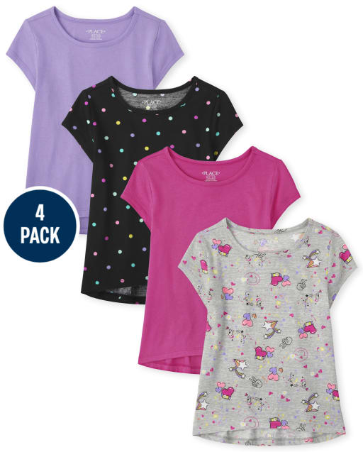 Lot de 4 éclaboussures de peinture hautes et basses pour filles