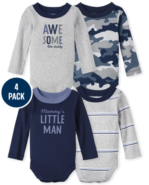 Baby Boys Camo Bodysuit 4-Pack