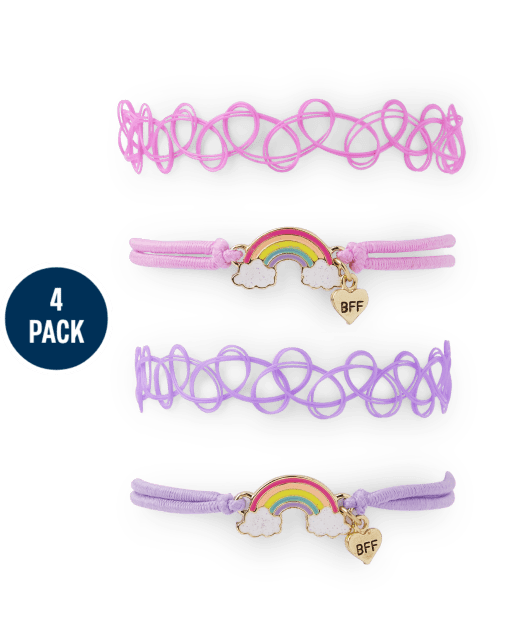 Girls Rainbow  BFF Bracelet 4-Pack