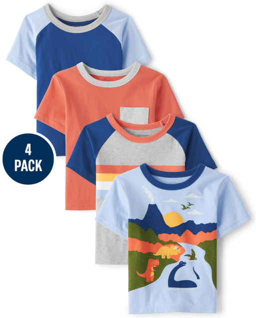 Toddler Boys Striped Top 4-Pack