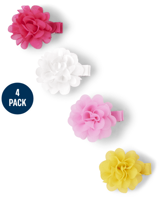 Toddler Girls Flower Hair Clip 4-Pack