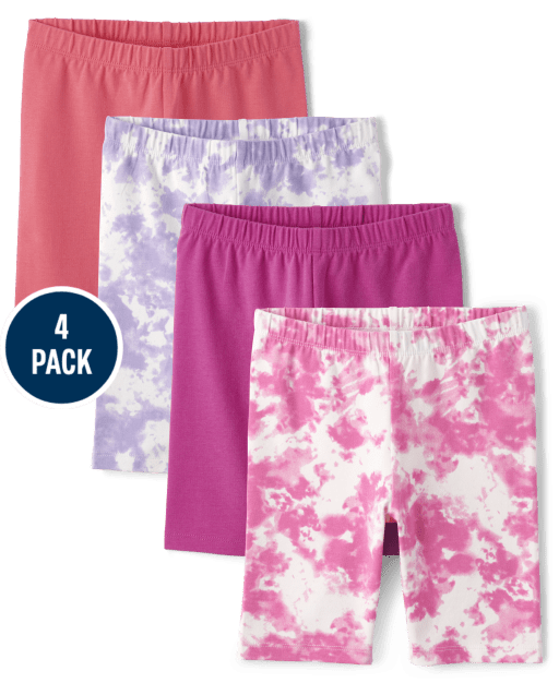 Pack de 4 shorts de ciclista con efecto tie-dye para niñas