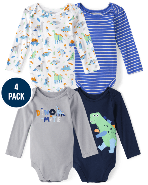 Baby Boys Dino Bodysuit 4-Pack