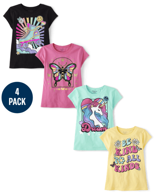 Girls Kind Graphic Tee 4-Pack