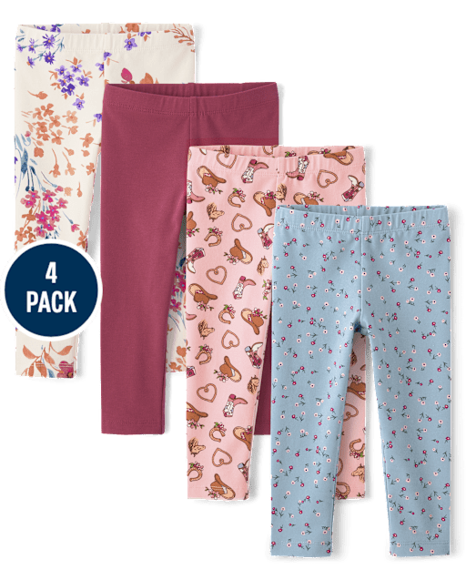 Toddler Girls Floral Leggings 4-Pack