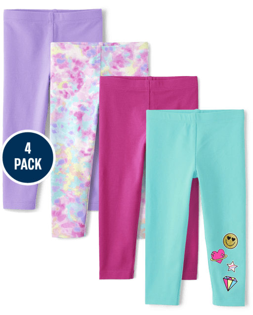 Toddler Girls Tie Dye Leggings 4-Pack