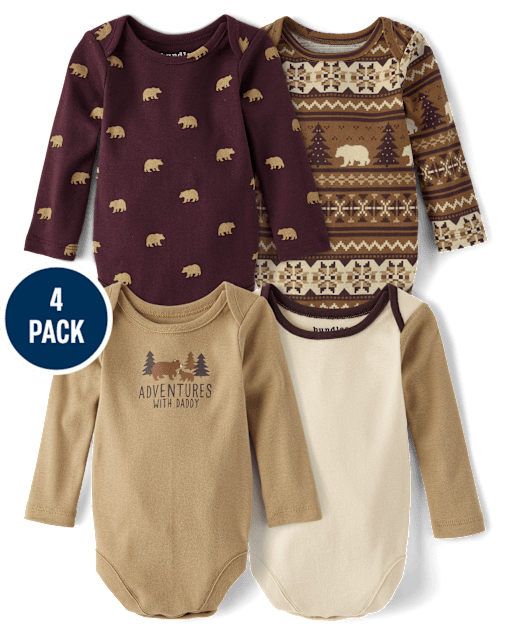 Baby Boys Bear Bodysuit 4-Pack