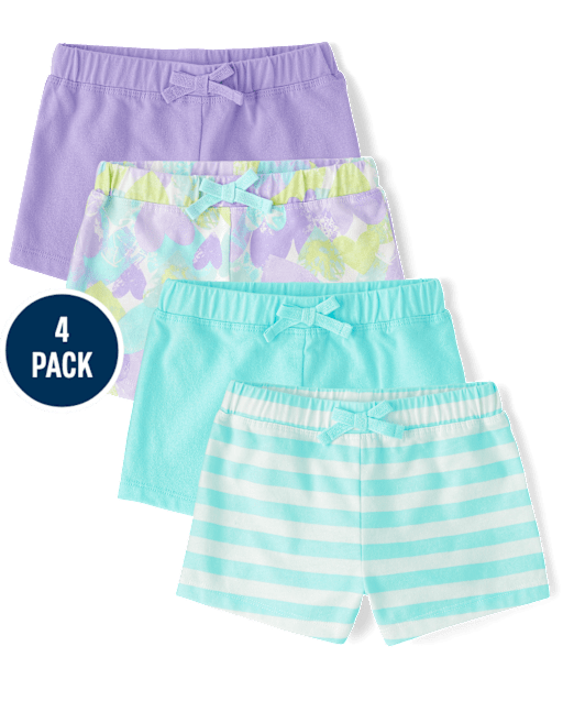 Toddler Girls Print Shorts 4-Pack