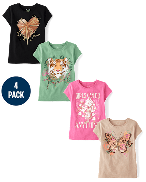 Girls Trend Graphic Tee 4-Pack