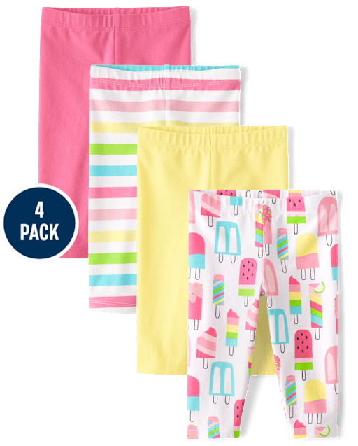Toddler Girls Popsicle Capri Leggings 4-Pack