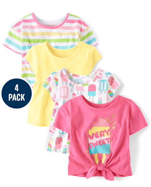 Toddler Girls Popsicle Top 4-Pack