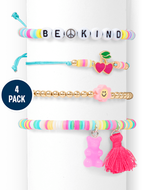 Lot de 4 bracelets à perles Fille Be Kind