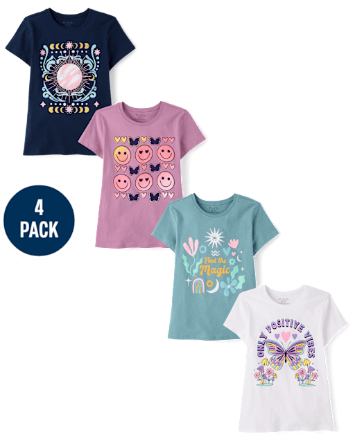 Girls Trend Graphic Tee 4-Pack