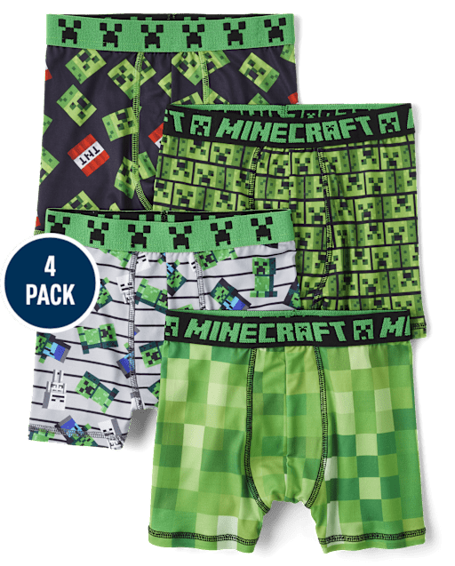 Boys Minecraft Boxer Brief Underwear 4-Pack